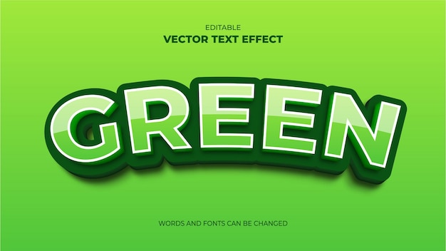 grön redigerbar 3D-text effekt