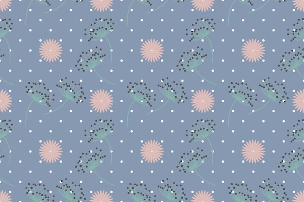 Grønne røde blomster plante blade grafisk design wallpaper Baggrundsmønstersæt Gratis Vektor