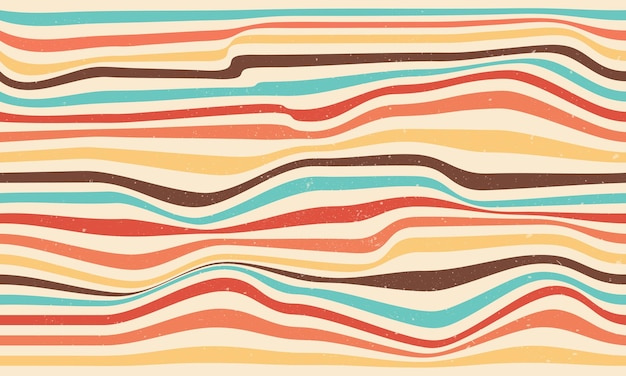 Groovy hippie 70s backgrounds Twisted and distorted vector texture in trendy retro psychedelic