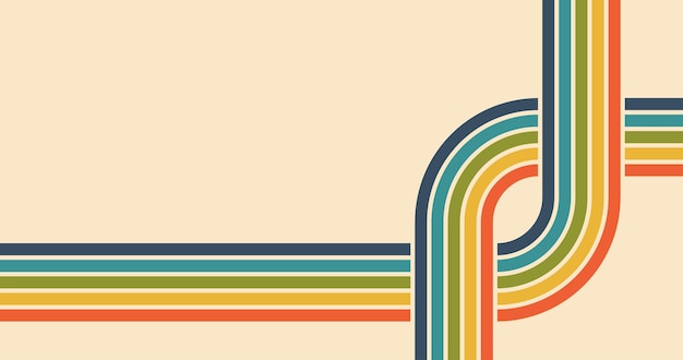 Groovy retro background pattern Vintage grunge colorful stripes background