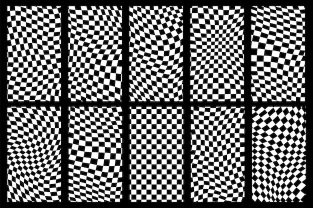 Groovy retro pattern background in psychedelic checkered backdrop style A chessboard in a minimalist abstract design with a 60s 70s aesthetic vibe hippie style y2k funky print vector illustration