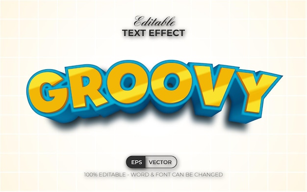 Groovy text effect style Editable text effect