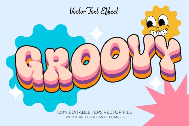 groovy vector editable text effect