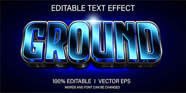 ground 3d vector text effect with modern style design