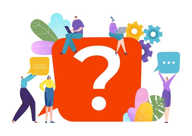 group of tiny people character work business assistant teamwork problem solution flat vector