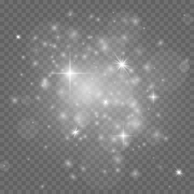 Group of twinkle lights on transparent background