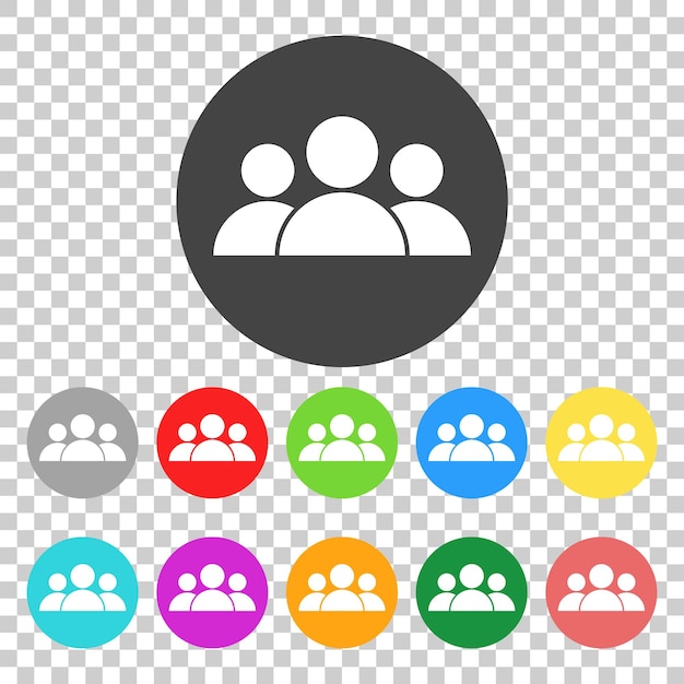 Group people icon Color flat vector illustration