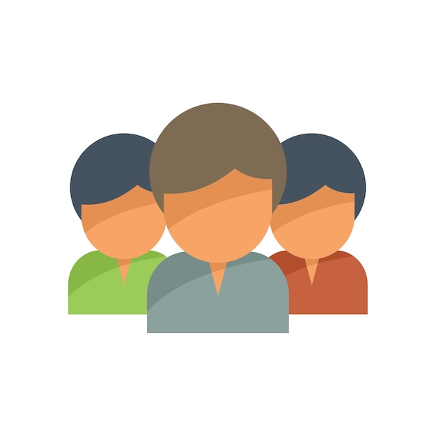 Group work icon flat vector Business person Online computer isolated
