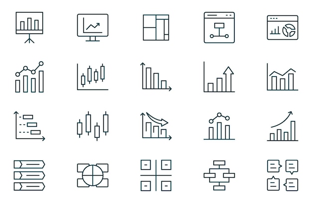 growing bar graph outline icon set business graphs and charts icons statistics