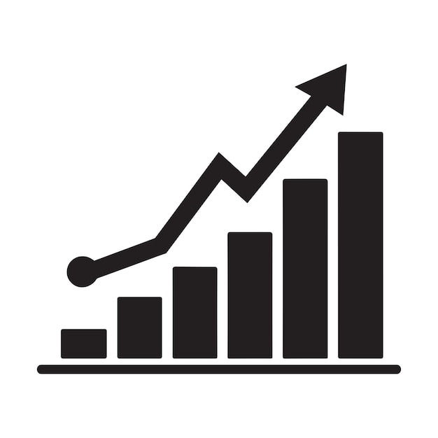 Growing profit icon vector and Inflation graph icon vector design