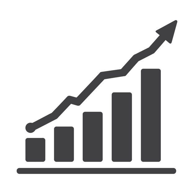 Growing profit icon vector and Inflation graph icon vector design