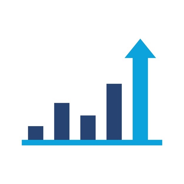 growth chart icon solid vector design in trendy style