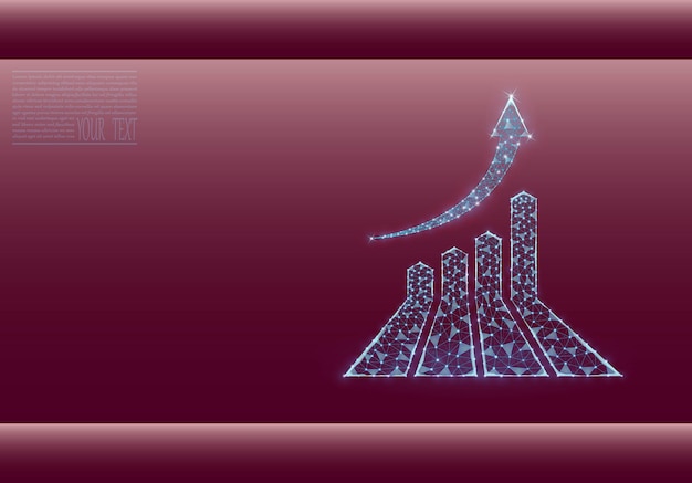growth chart vector image composed of grid and dots business illustration graphics growth