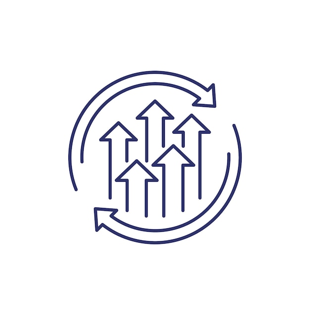 Growth cycle line icon on white