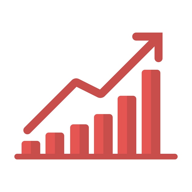 Growth graph Chart sign and symbol vector Business growing diagram chart icon