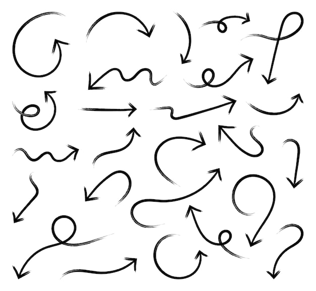 grunge brush arrows hand drawn collection