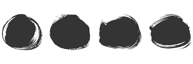 Grunge Circle Brush Set Stroke in Circle Shape Collection Round Paint Distressed Banner