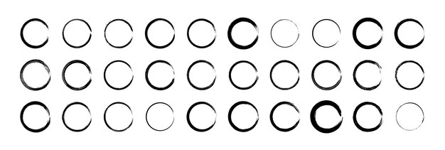 Grunge circles collection. Grunge round shapes big set. Vector