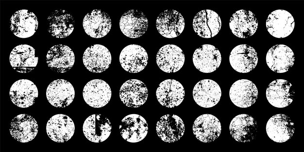 grunge circles with stains and scratches circle brush stroke round shape design element distressed
