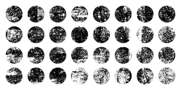 grunge circles with stains and scratches circle brush stroke round shape design element distressed