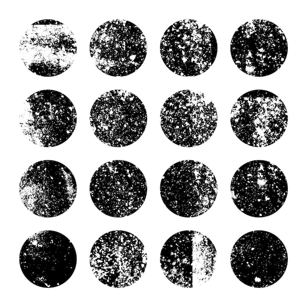 grunge circles with stains and scratches circle brush stroke round shape design element distressed