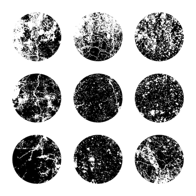 grunge circles with stains and scratches circle brush stroke round shape design element distressed