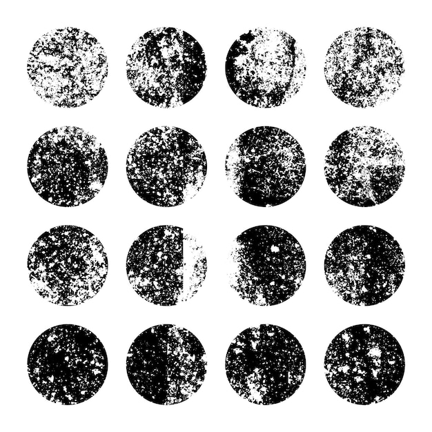 grunge circles with stains and scratches circle brush stroke round shape design element distressed