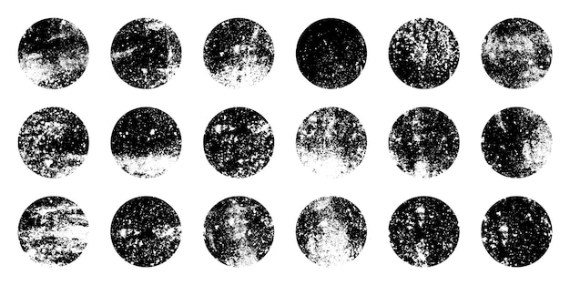 grunge circles with stains and scratches circle brush stroke round shape design element distressed