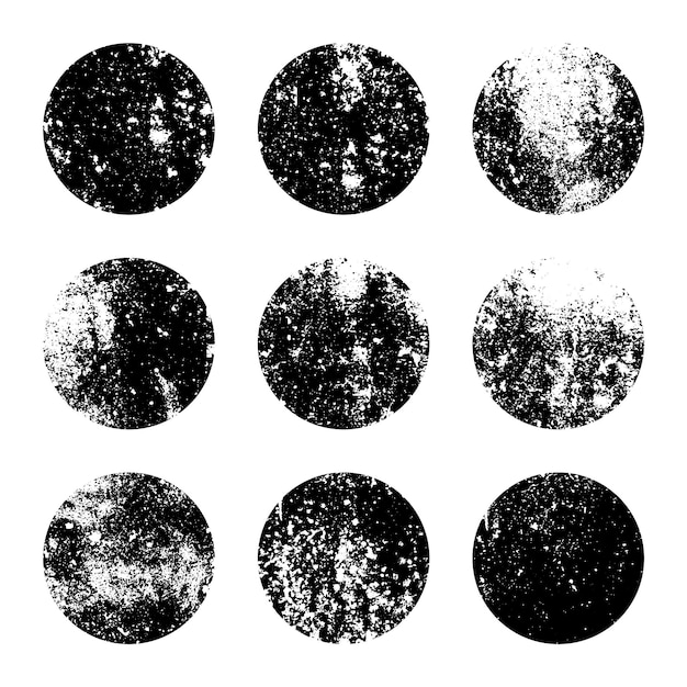 grunge circles with stains and scratches circle brush stroke round shape design element distressed