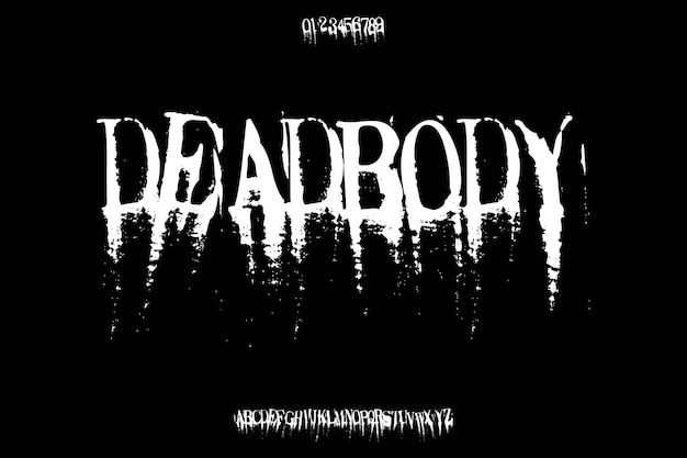 Grunge Deadbody Creative Vector Textured Alphabet Font Design