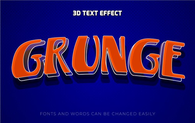 Grunge retro 3d editable text effect style