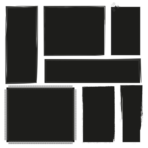 Grunge style set of rectangle shapes Vector illustration EPS 10 Stock image