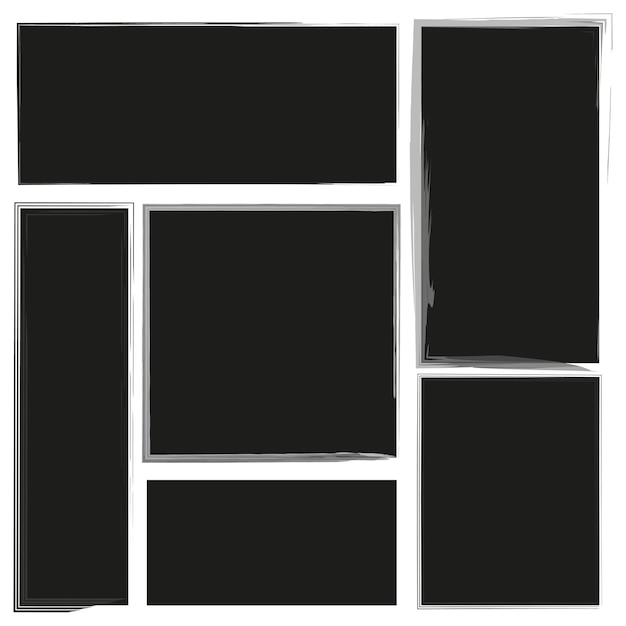 Grunge style set of rectangle shapes Vector illustration EPS 10 Stock image