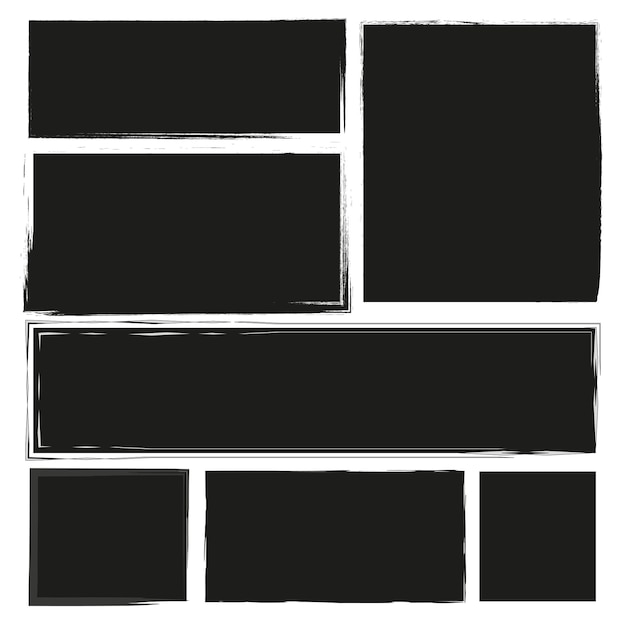 Grunge style set of square and rectangle shapes Vector illustration EPS 10 Stock image