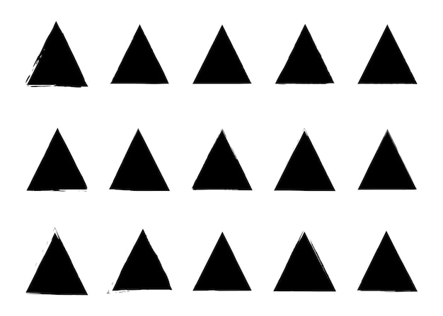 Grunge triangle brush texture stamp Collection of paint hand dr