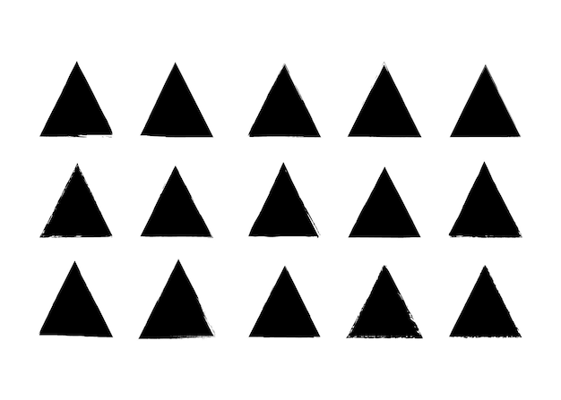 Grunge triangle brush texture stamp Collection of paint