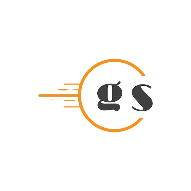 gs initial monogram logo with circle style design