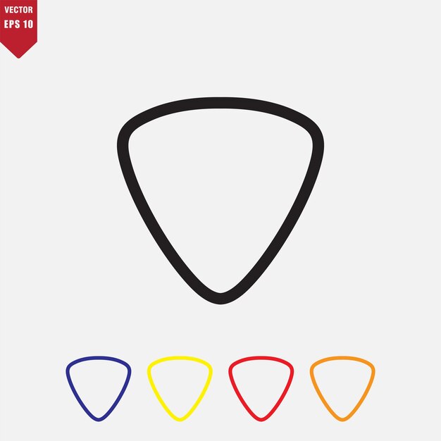 Guitar pick icon vector logo design template