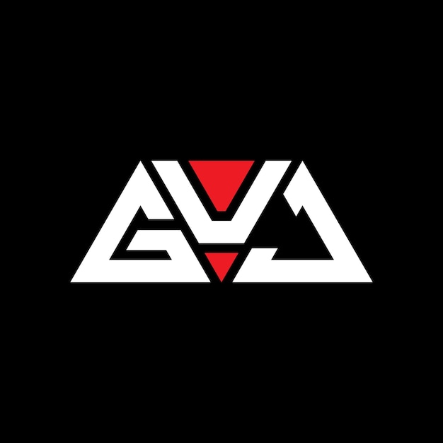 guj triangle letter logo design with triangle shape guj triangle logo design monogram guj triangle vector logo template with red color guj triangular logo simple elegant and luxurious logo guj