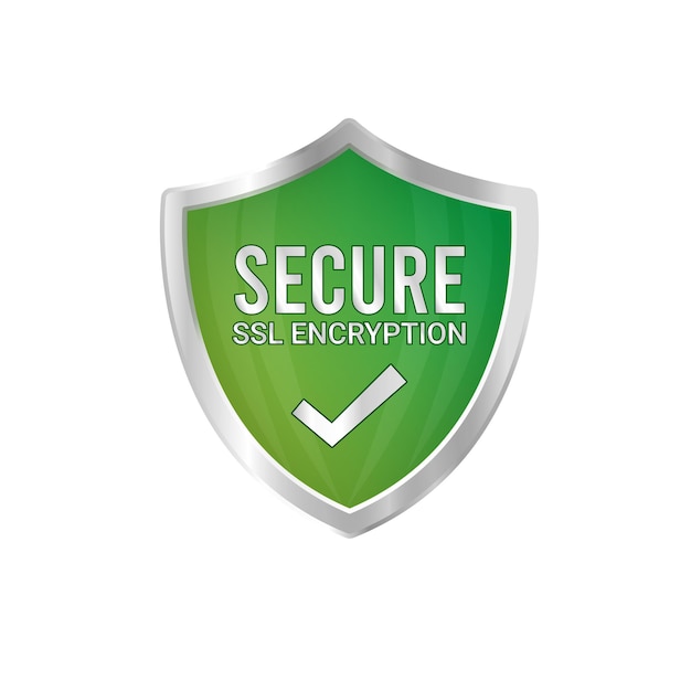 Güvenli SSL Şifreleme Logosu, Güvenli Bağlantı Simge Vektör İllüstrasyonu, SSL Sertifika Simgesi
