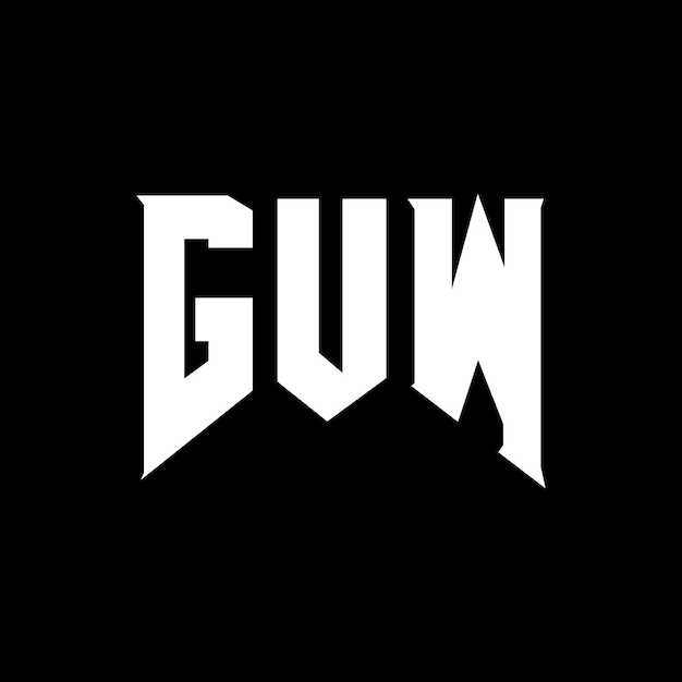 GUW letter logo design for technology company GUW logo design black and white color combination GUW logo GUW vector GUW design GUW icon GUW alphabet GUW typography logo design