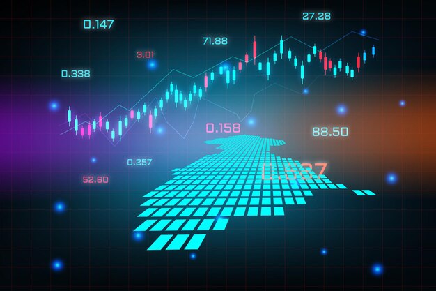 Guyana haritasının finansal yatırım konsepti için borsa arka planı veya forex ticaret iş grafik tablosu.