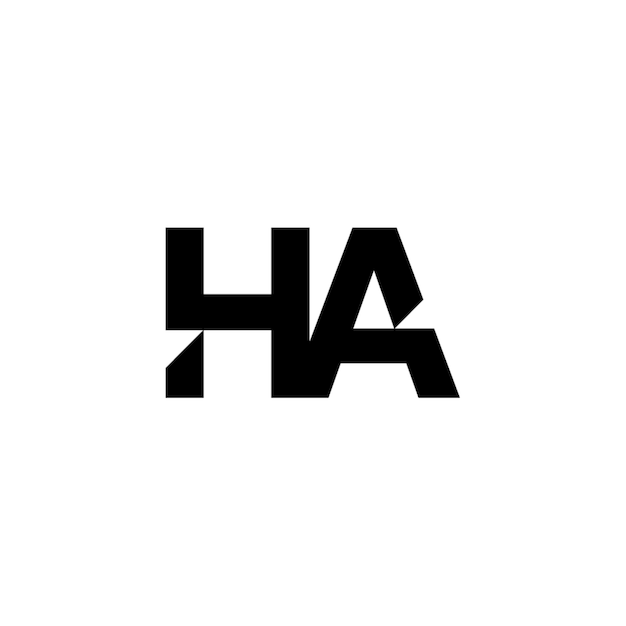 HA monogram logo design letter text name symbol monochrome logotype alphabet character simple logo