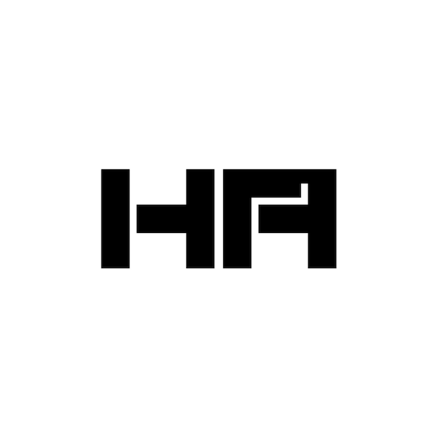 HA monogram logo design letter text name symbol monochrome logotype alphabet character simple logo