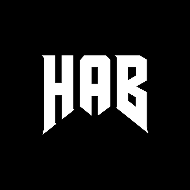 HAB letter logo design for technology company HAB logo design black and white color combination HAB logo HAB vector HAB design HAB icon HAB alphabet HAB typography logo design