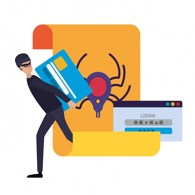 Hackare stjäl information avatar karaktär