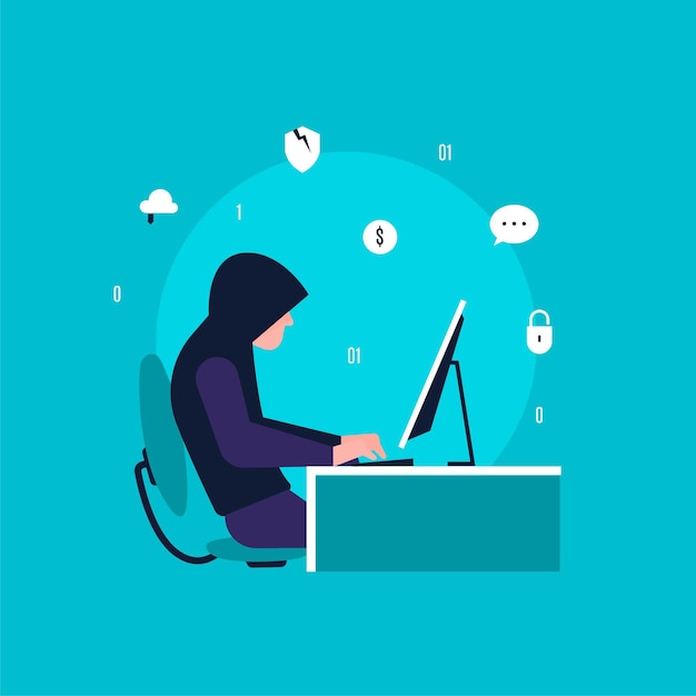hacker activity looking and stealing data