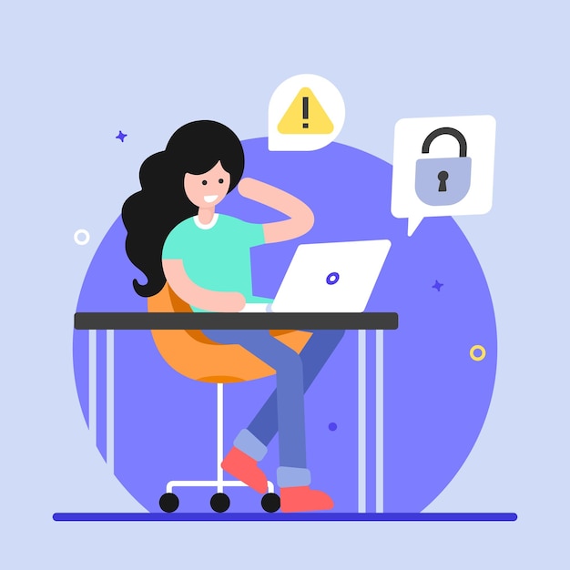 hacker attacks flat illustration with high graphics
