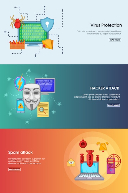 Hacker banner set template.