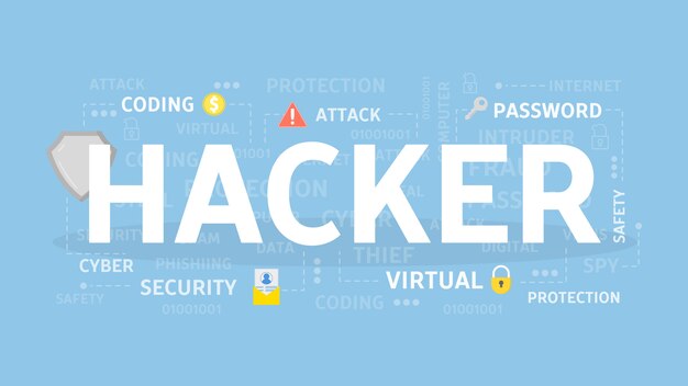 Hacker concept illustration. Idea of cyber crime.